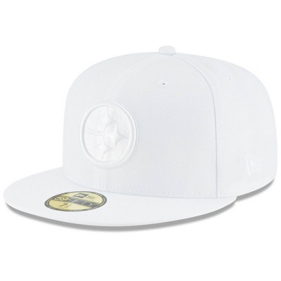 Men's Pittsburgh Steelers New Era White on White 59FIFTY Fitted Hat 3154711